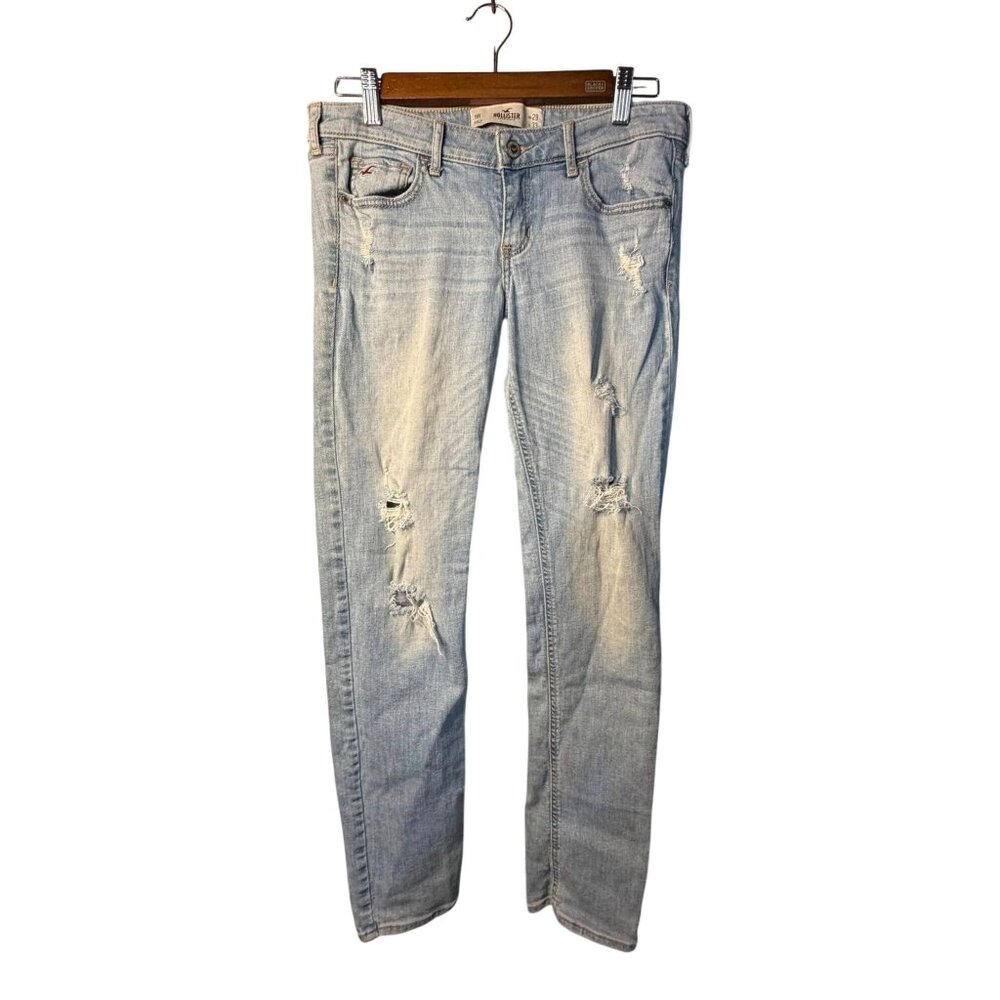 VTG Y2K 2000's Hollister Jeans 9R Distressed Ripped Low Rise Straight Leg Denim